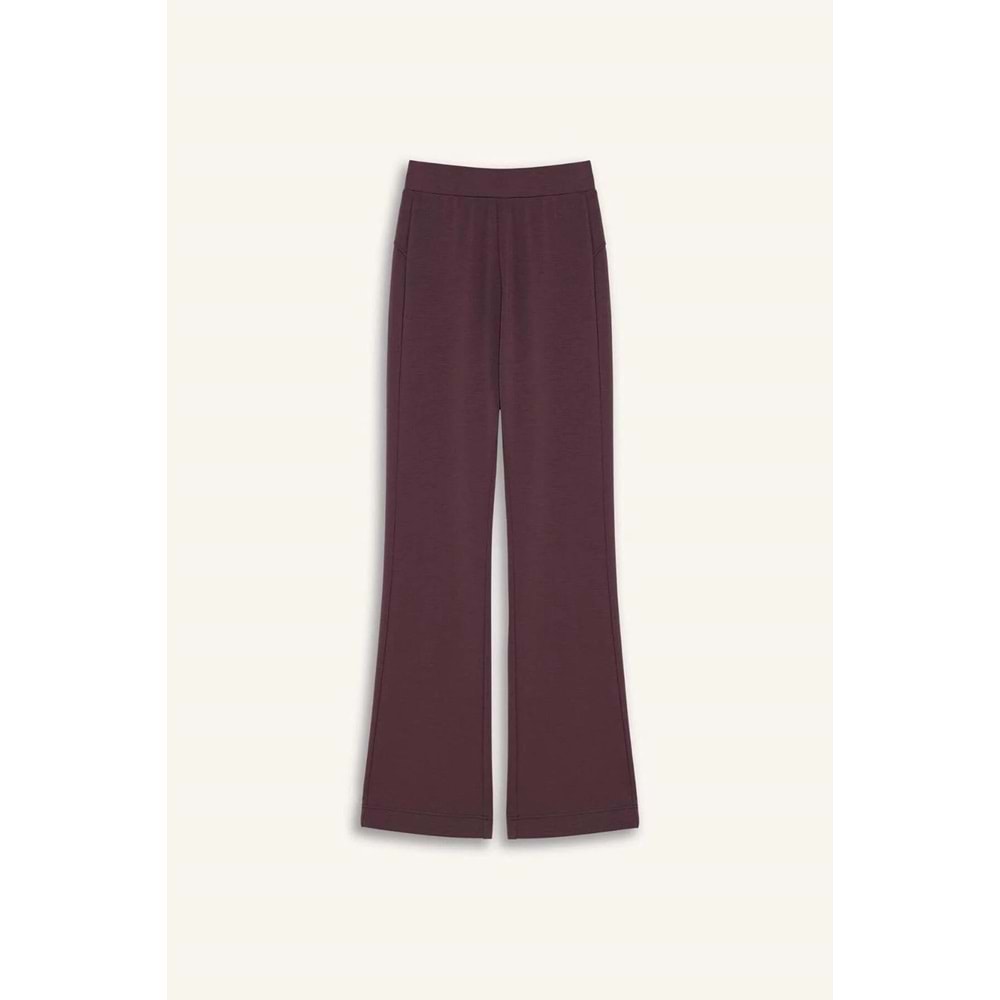 Esm Lastikli İspanyol Paça Pantolon - Bordo - 40 - AZRA03124-52869