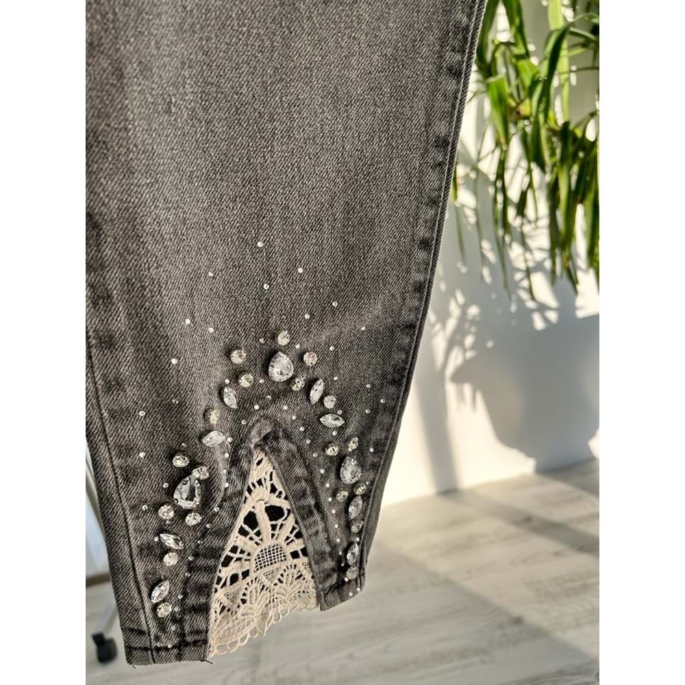 Denim Pantolon 2748 - azra fashion - Füme - 36