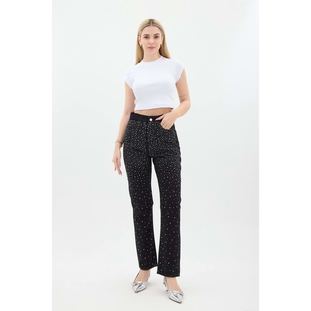 Taşlı Kot Pantolon 001 - Siyah - 40 - AZRA04088-Siyah-40