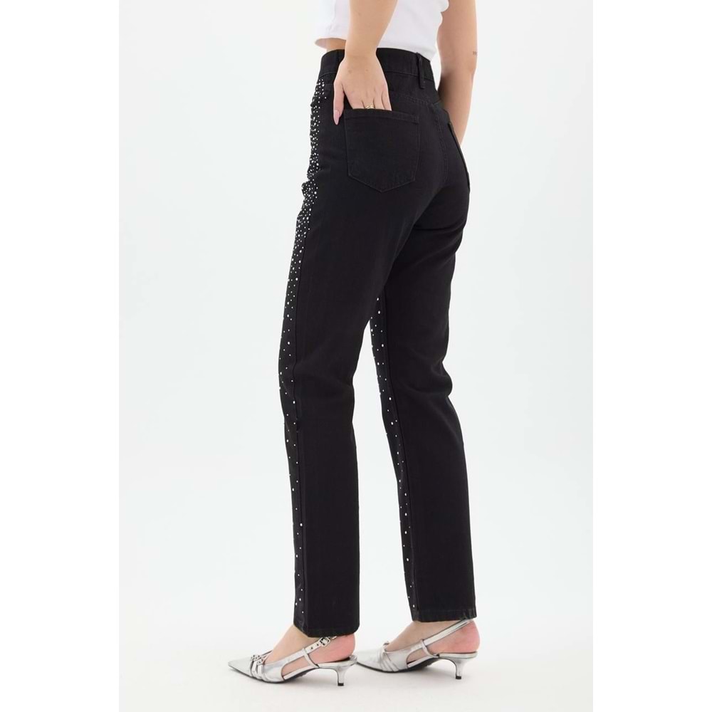 Taşlı Kot Pantolon 001 - Siyah - 40 - AZRA04088-Siyah-40