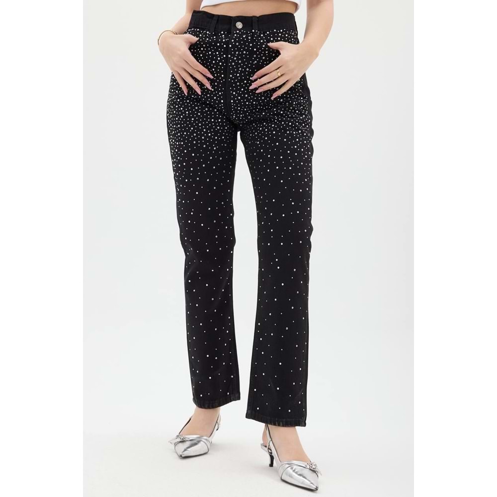 Taşlı Kot Pantolon 001 - Siyah - 42 - AZRA04088-Siyah-42