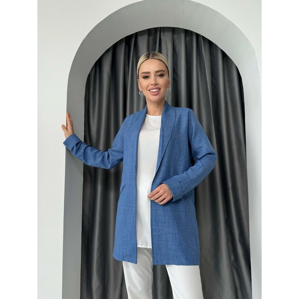 İçlikli Ceket 7029 - Mavi - S