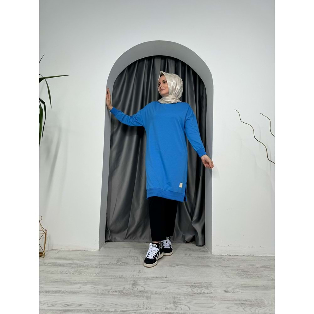 Uzun Düz Sweat Soul Puane 30645 - Mavi - S-M
