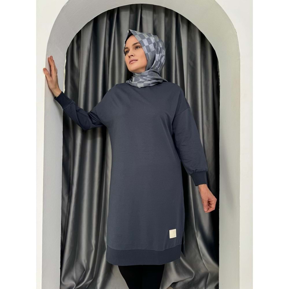 Uzun Düz Sweat Soul Puane 30645 - Füme - S-M - AZRA04907-Füme-S-M