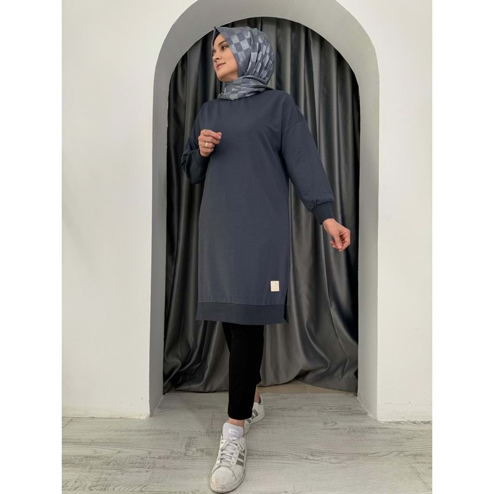 Uzun Düz Sweat Soul Puane 30645 - Füme - S-M - AZRA04907-Füme-S-M