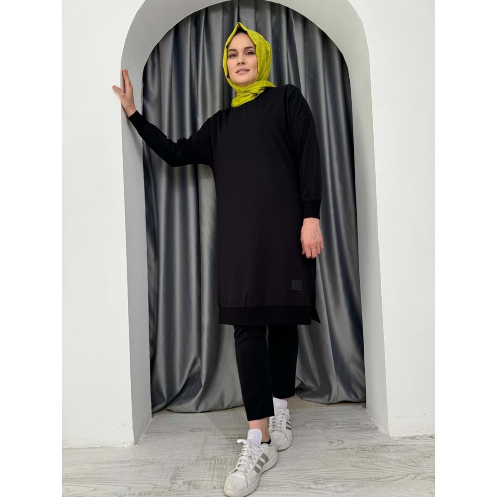 Uzun Düz Sweat Soul Puane 30645 - Siyah - S-M - AZRA04907-Siyah-S-M