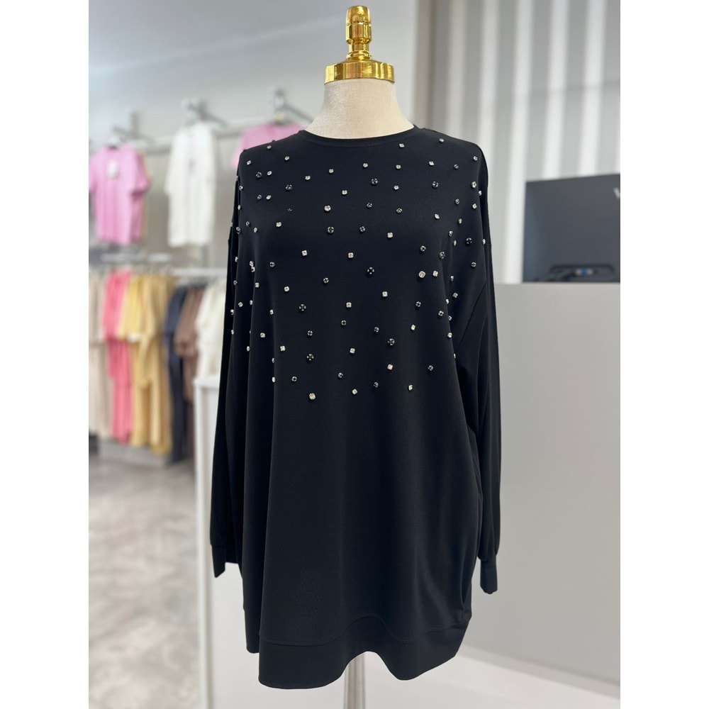 Taşlı Tunik 170088 - Siyah - TEK BEDEN - AZRA05387-44969