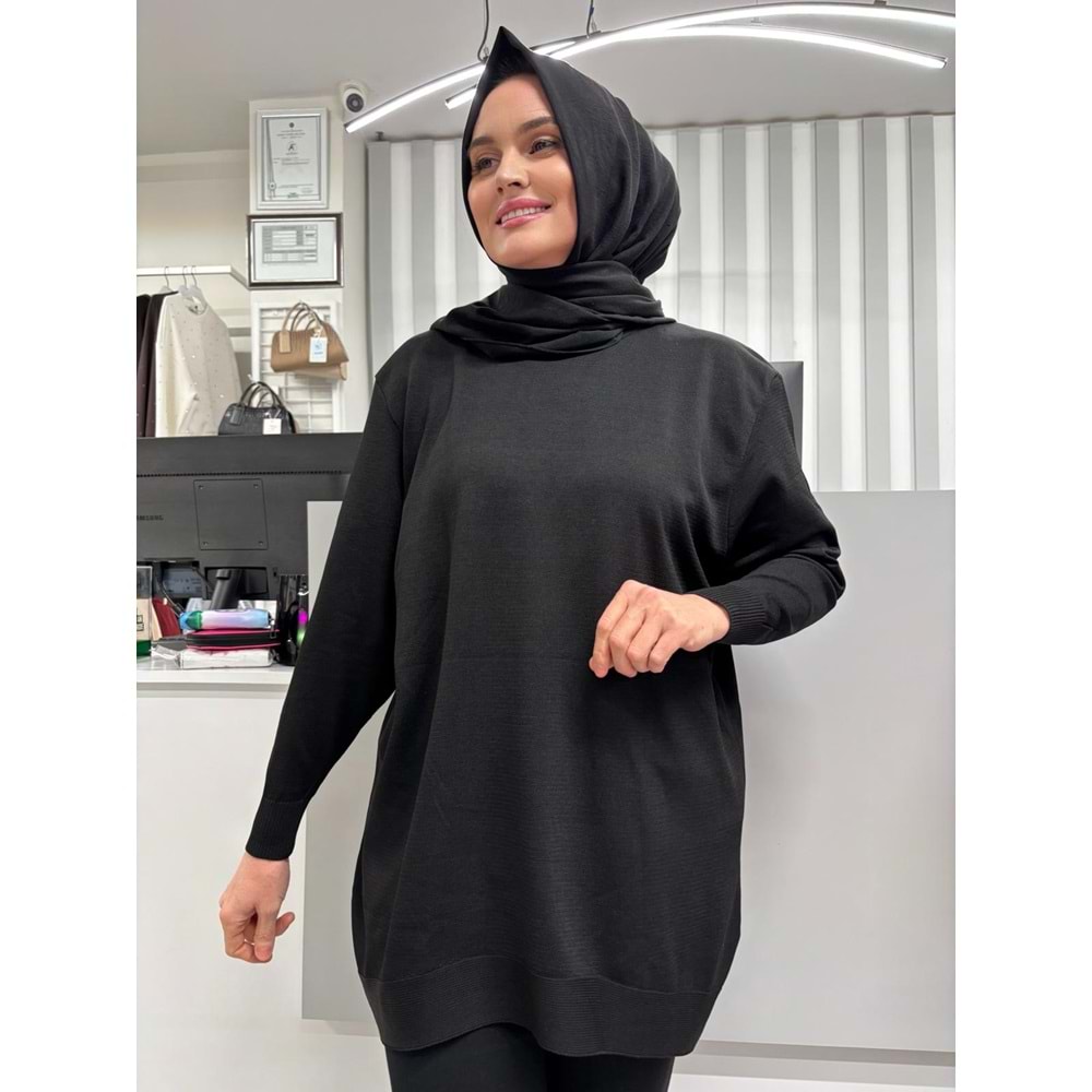 Düz Merserize Tunik 3177 - Siyah - TEK BEDEN - AZRA05401-45127
