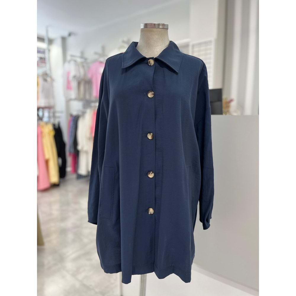 İkoll Oversize Modal Kap 34435 - Lacivert - TEK BEDEN - AZRA05484-45992