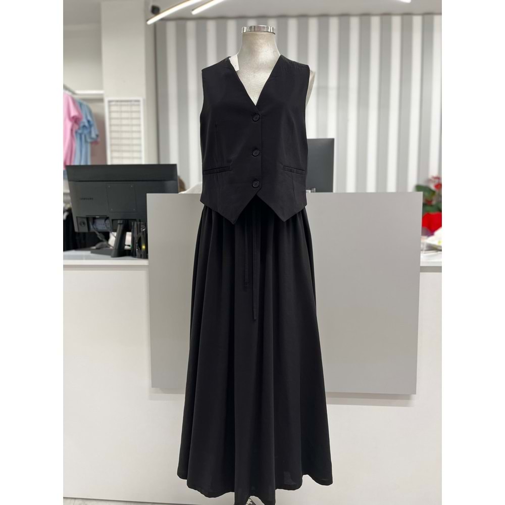 Yelekli Modal Takım 35117 - Siyah - L - AZRA05586-46317
