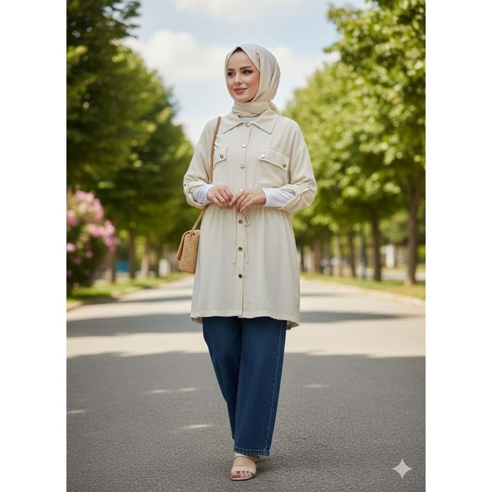 Torba Cepli Kısa Kap 34556 - Bej - TEK BEDEN - AZRA05587-46319