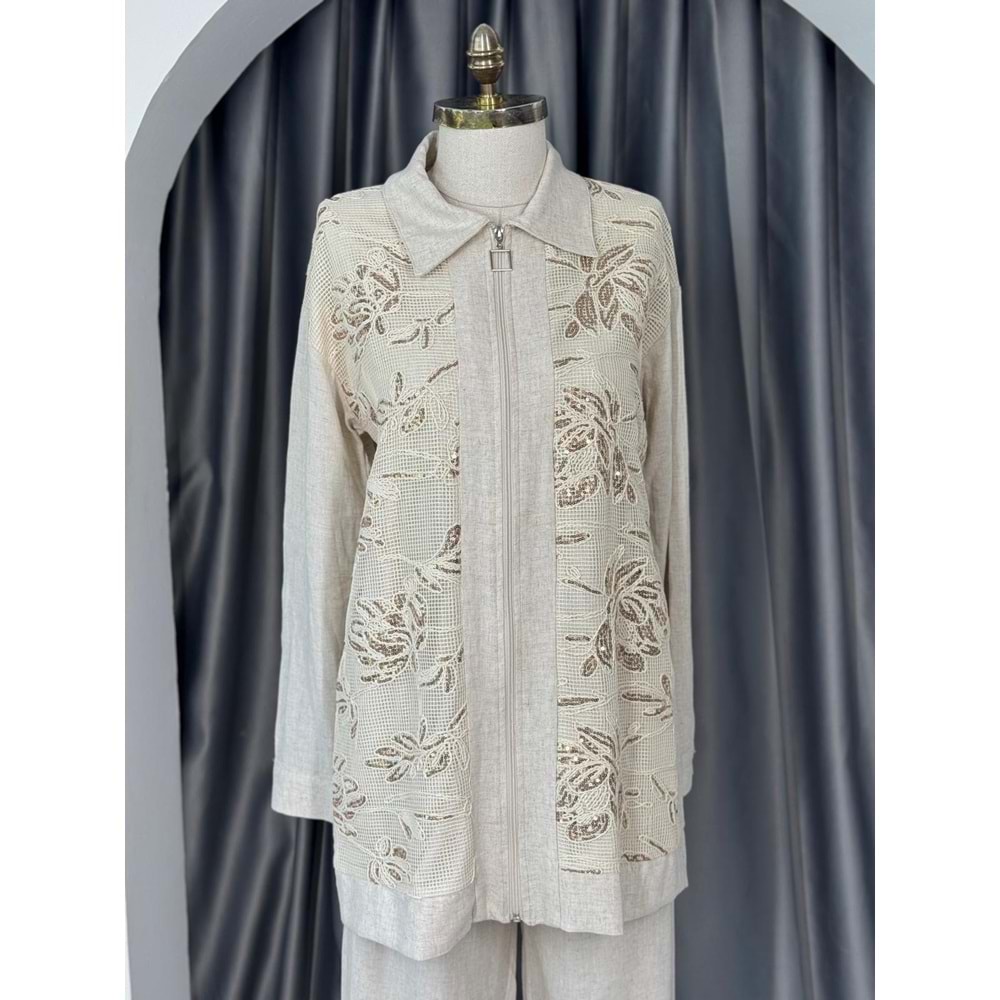 Gold Pul Nakış Takım 120181 - Bej - 36 - AZRA05700-46951
