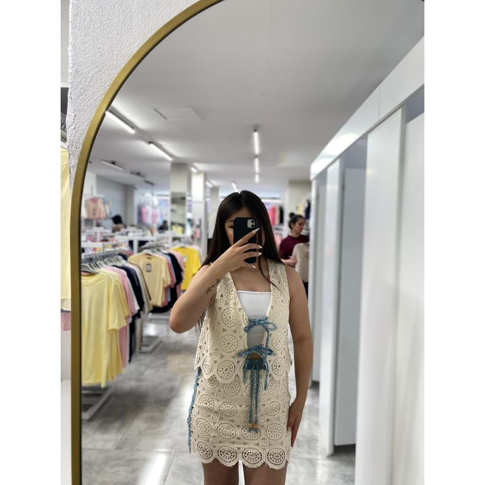 Kotlu Etek 2797 - azra fashion - Mavi - M