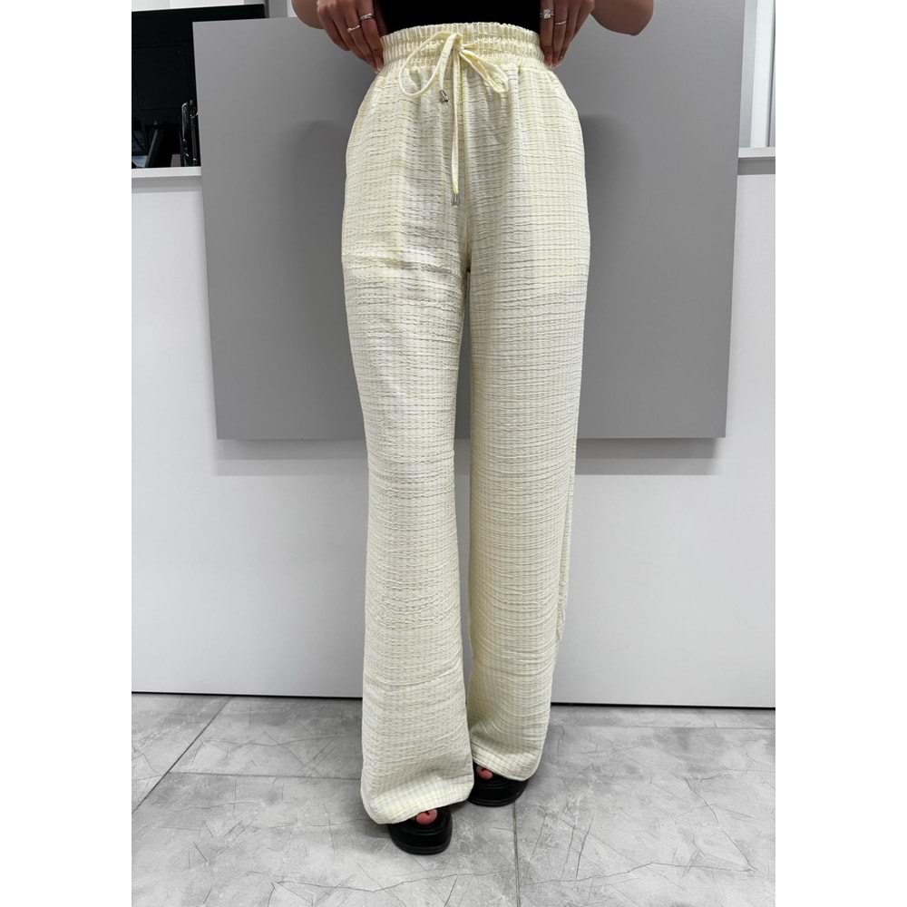 İki Renkli Gofre Pantolon 1587 - Sarı - XL