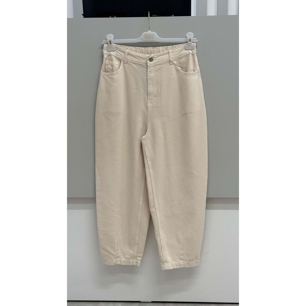 Yıkama Efekli Tencel Pantolon 35187 - Bej - L