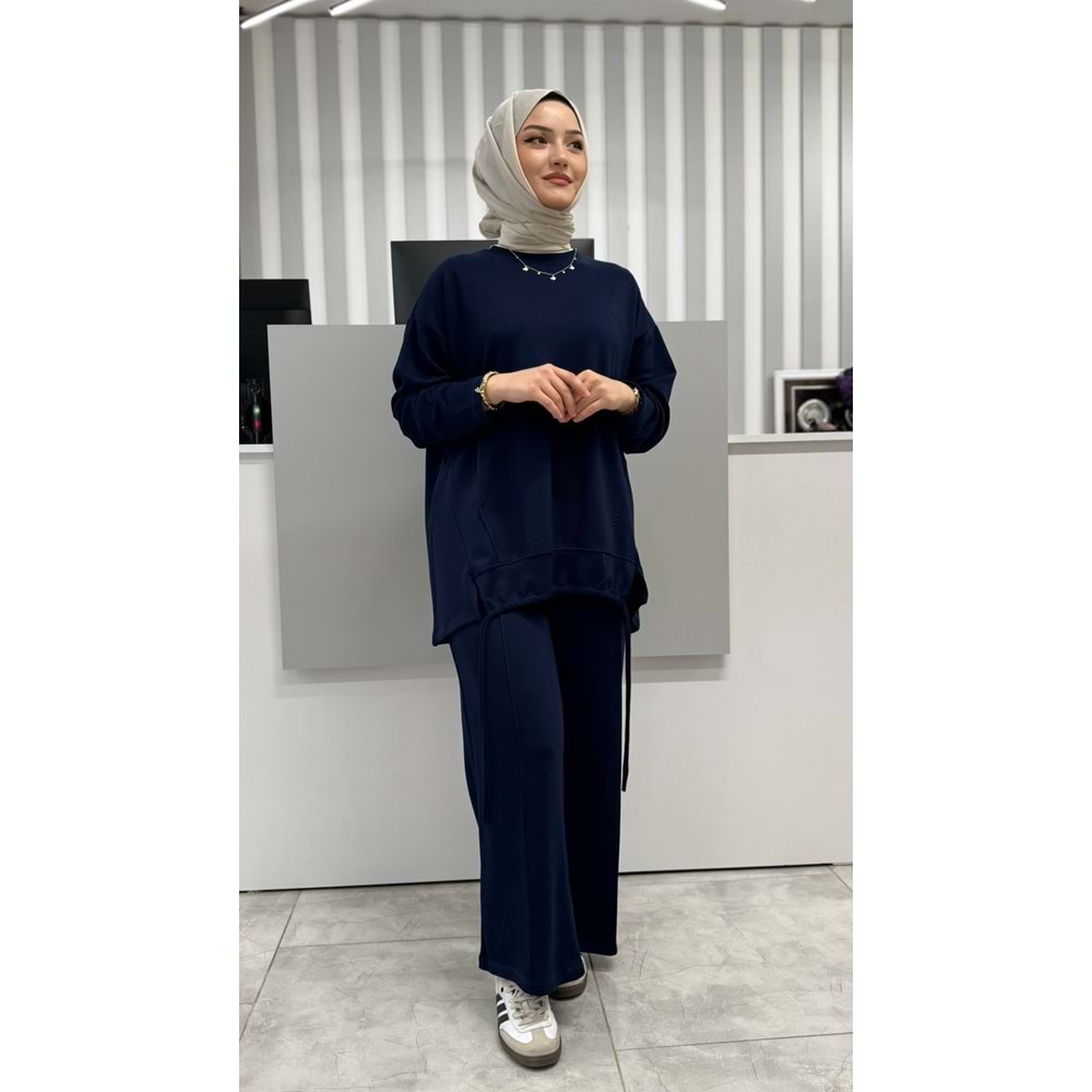 Oysho Biyeli Asimetrik Salaş Takım 3415 - azra fashion - Lacivert - L-XL