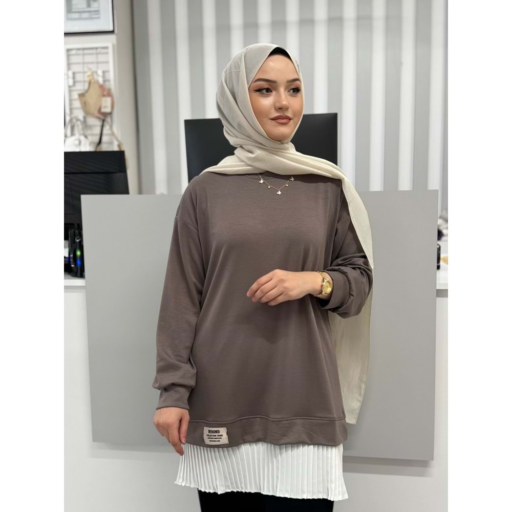 Eteği Piliseli Tunik 816 - Vizon - L-XL