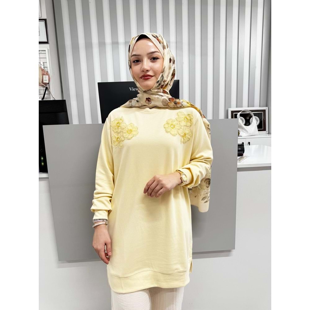 Çiçek Detaylı Oysho Tunik 26122 - Sarı - M