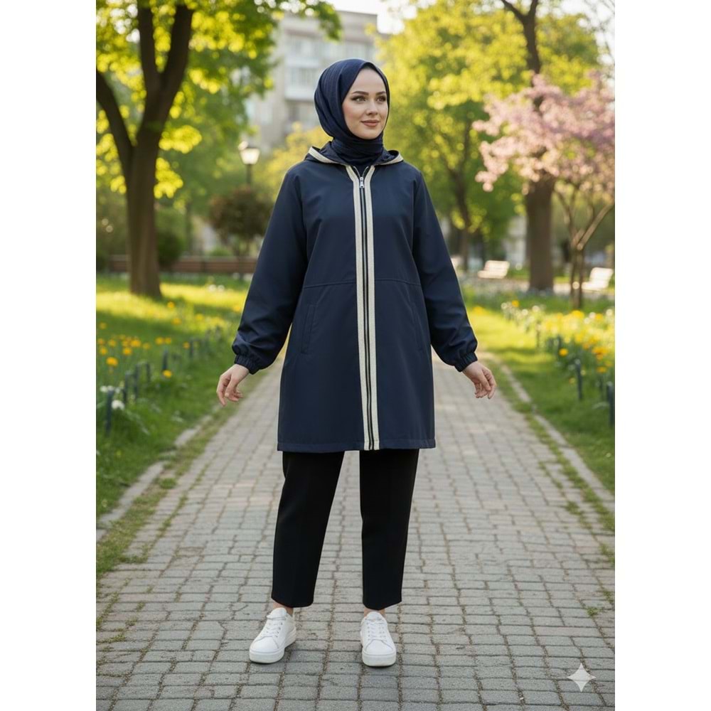 Önleri Şeritli Kap 2074 - Lacivert - L-XL