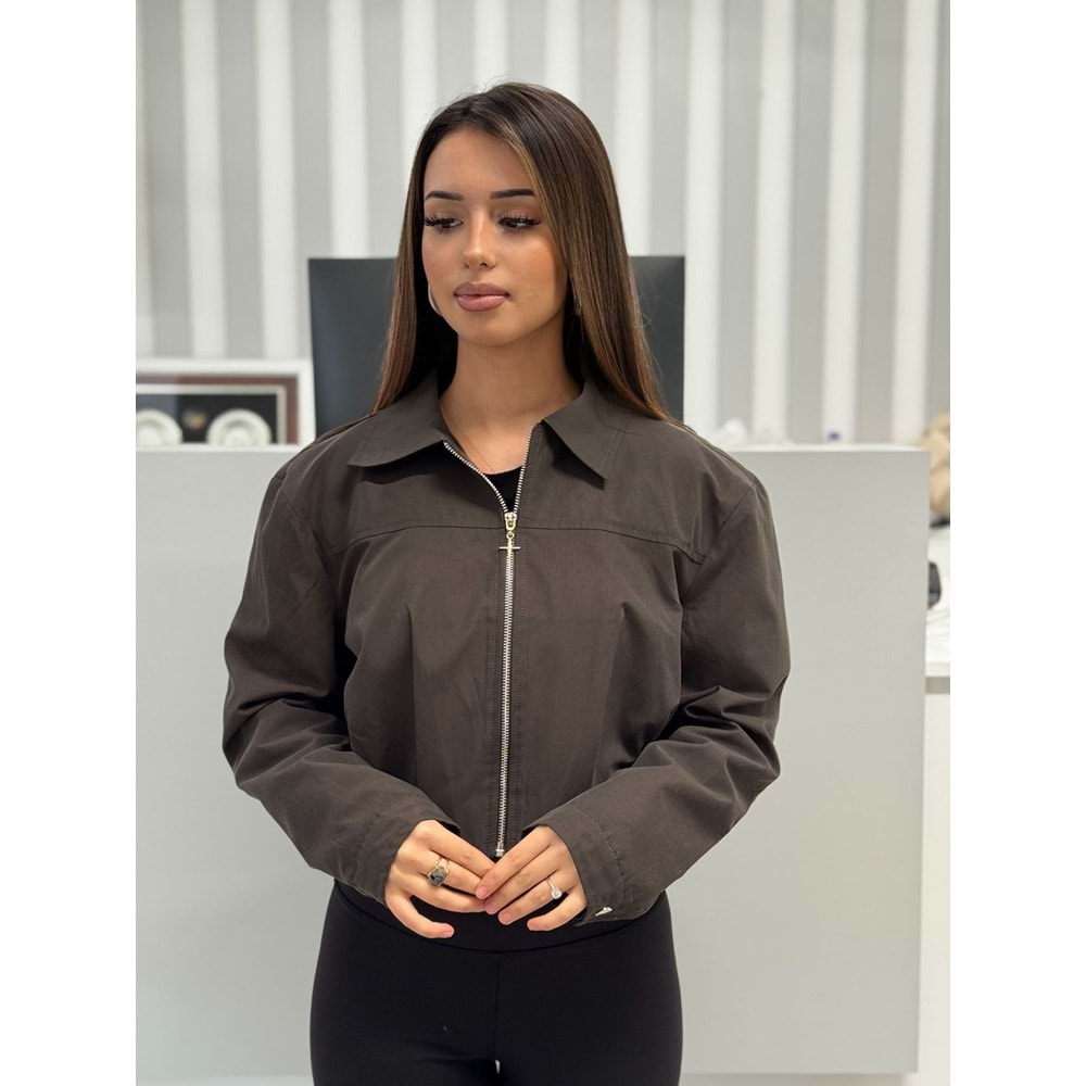 Pileli Ceket 1041 - Kahve Rengi - S