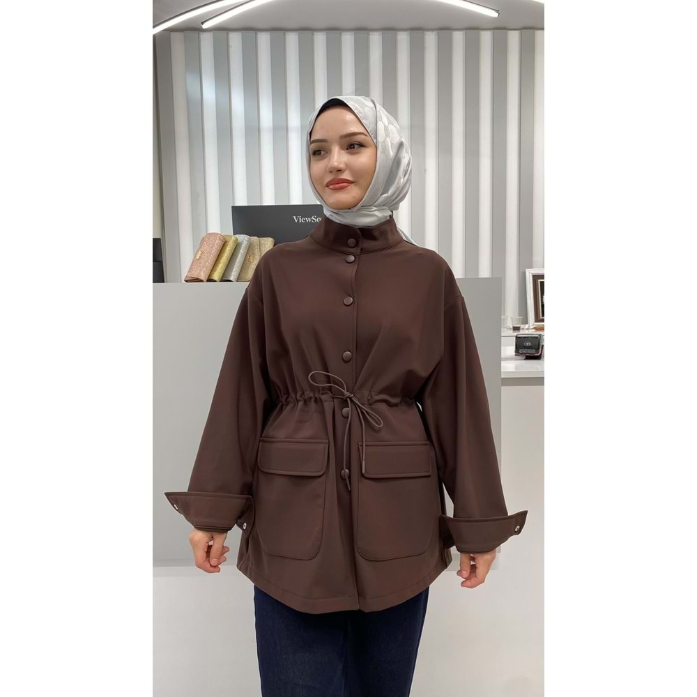 Cep Ve Tünel Detaylı Kap 35623 - Kahve Rengi - L