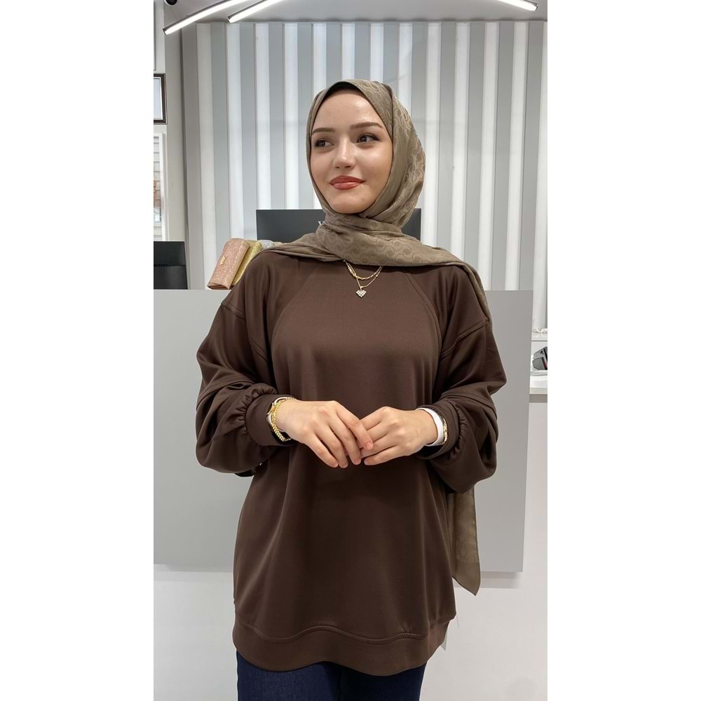 Oyşo Çımalı Tunik 1003 - Kahve Rengi - L-XL