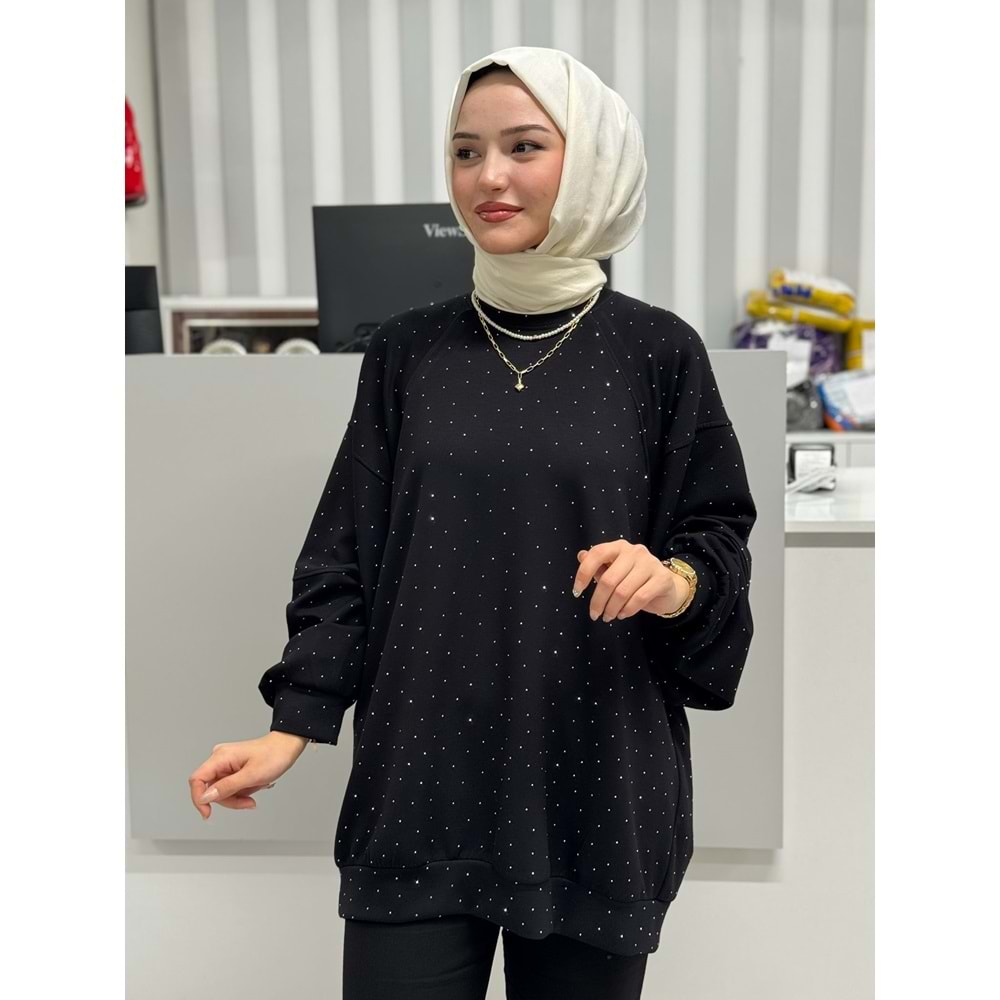 Pullu Oysho Kumaş Sweat 1018 - Siyah - L-XL