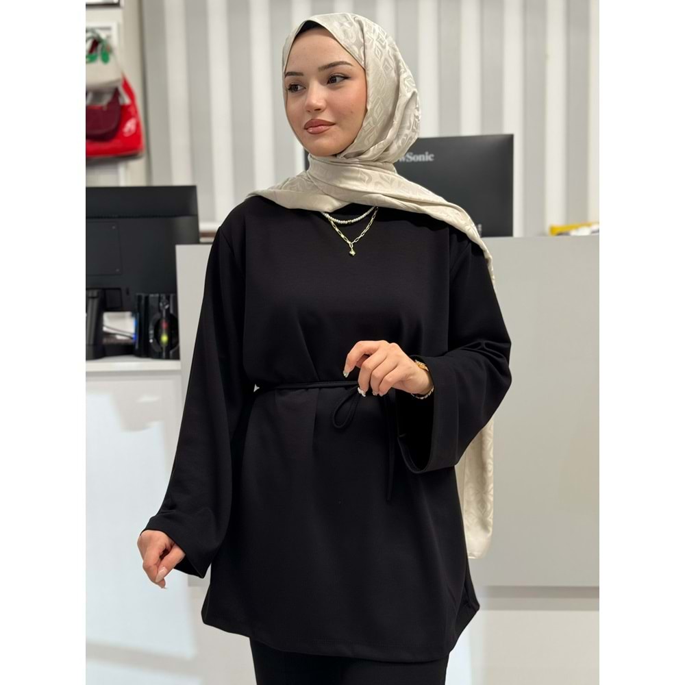 Bağlamalı Tunik 26148 - Siyah - L