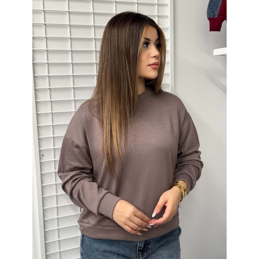 Parçalı Sweat 1595 - Vizon - L-XL
