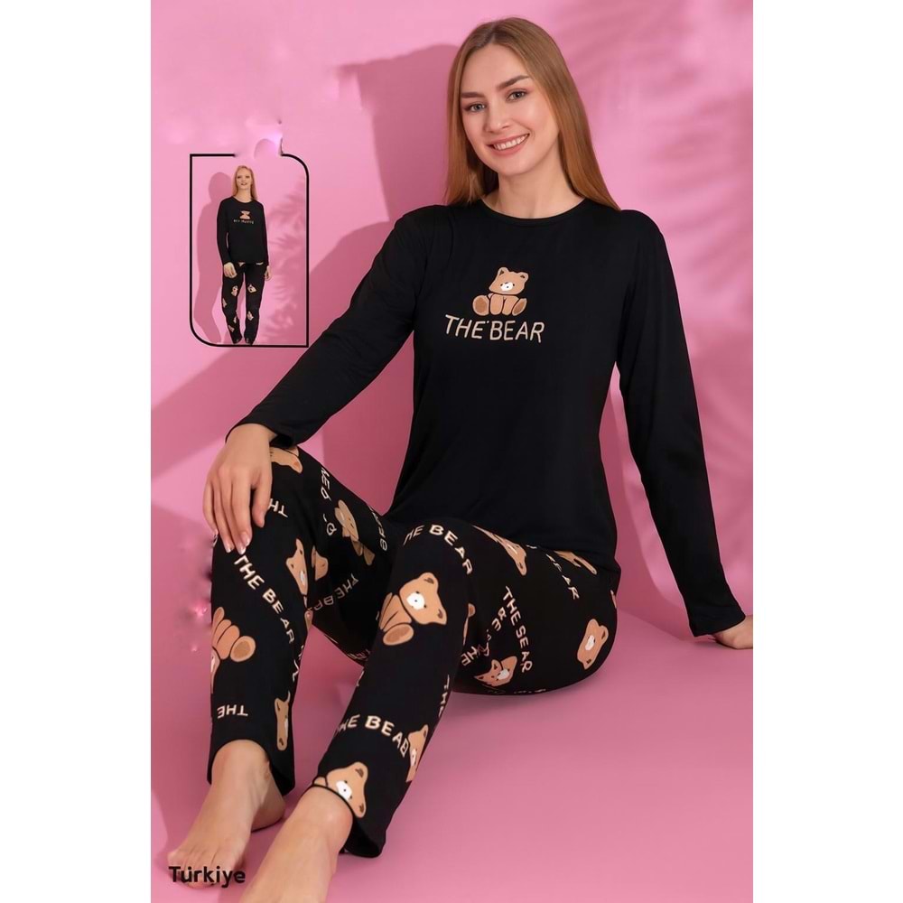 The Bear Pijama Takımı 66433 - Siyah - L - AZRA06984-56193