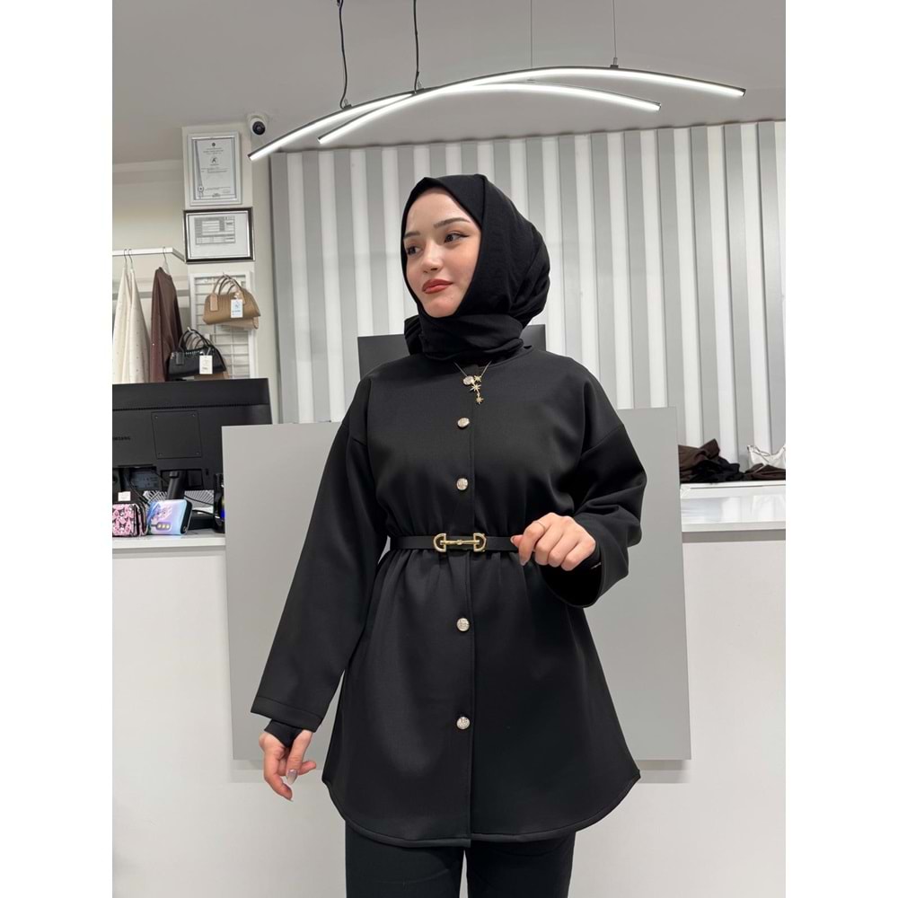 Skuba Kumaş Ceket 1101 - Siyah - L-XL