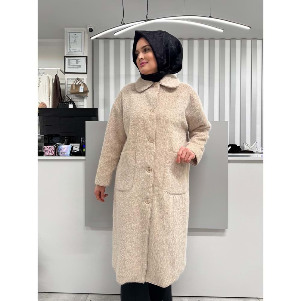 Peluş Uzun Kaban 0035859 - Kum - TEK BEDEN - AZRA07045-56587