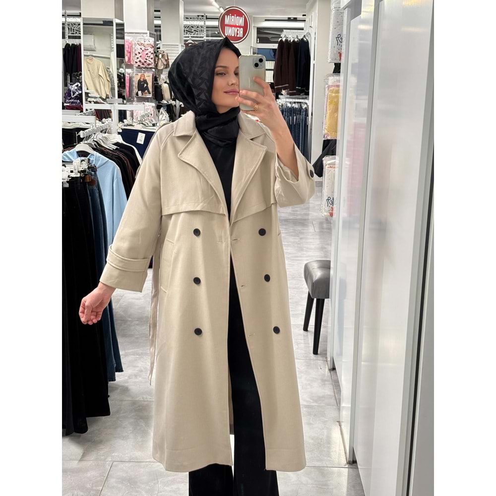 Salaş Trençkot 7589 - Siyah - TEK BEDEN