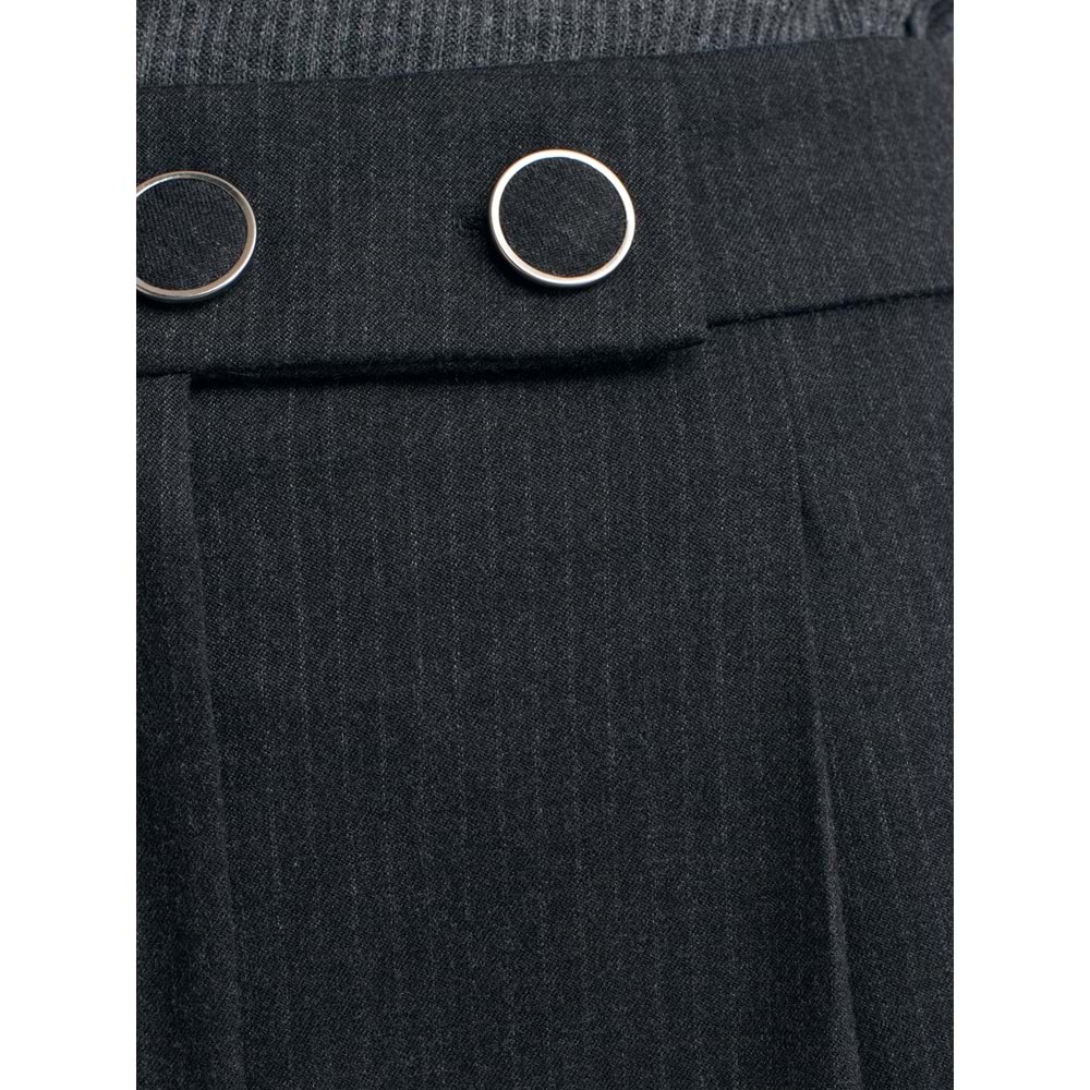 Yüksel Bel Pilili Pantolon 72174 - Antrasit - 36 - AZRA07244-Antrasit-36