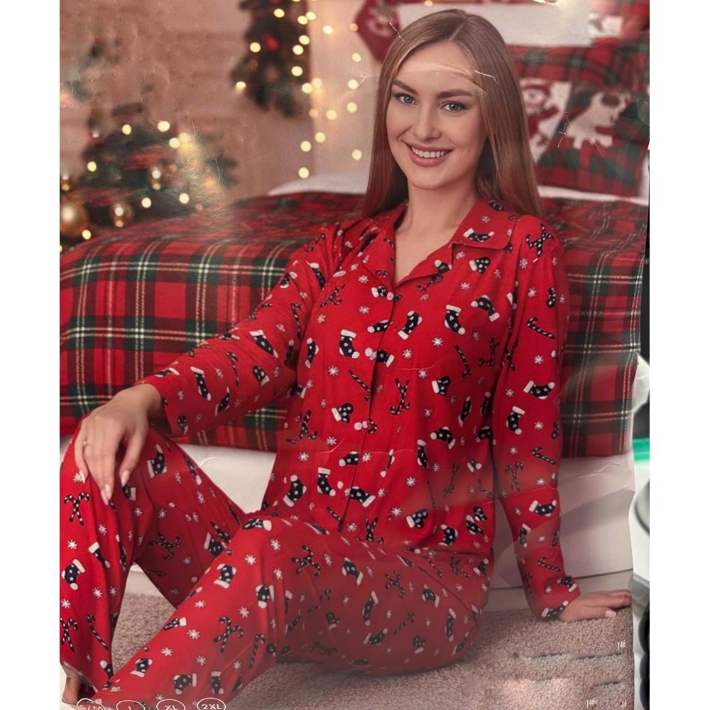 Bastonlu Pijama Takımı 6883 - Lacivert - XXL - AZRA07517-59339