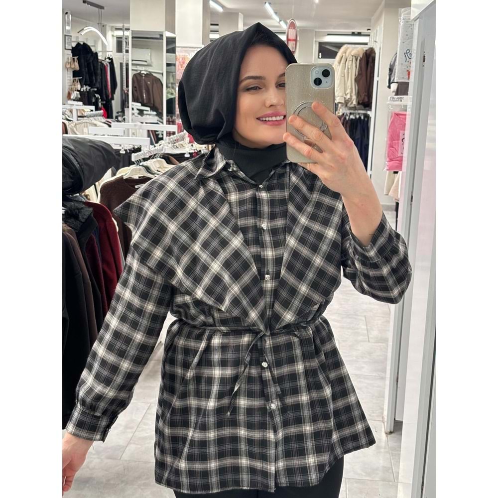 Ekose Gömlek 1192 - Siyah - L