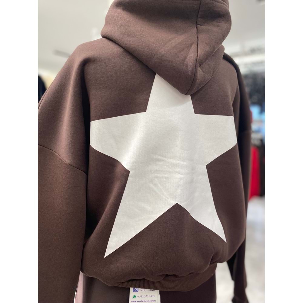 Yıldızlı Sweat 167 - Acı Kahve - S-M