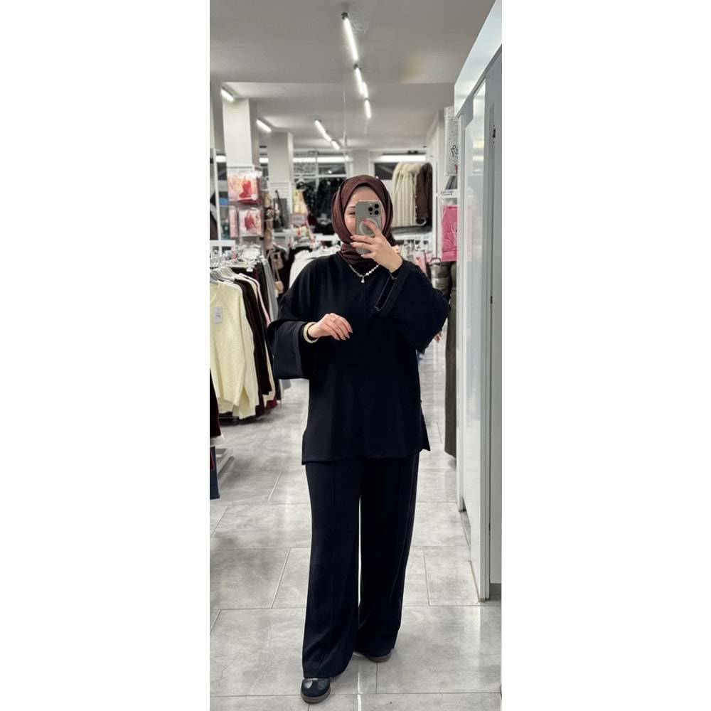 Yanı Yırtmaçlı Oysho Kumaş Takım 1650 - Siyah - 38-40 - AZRA07614-59797