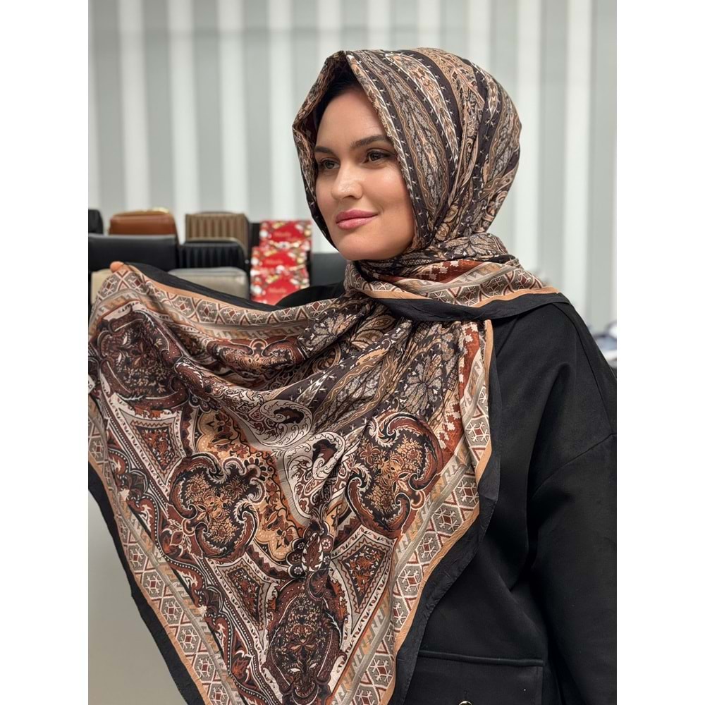 Büyük Etnik Desen Şal 1348 - Siyah - TEK BEDEN - AZRA07683-60069