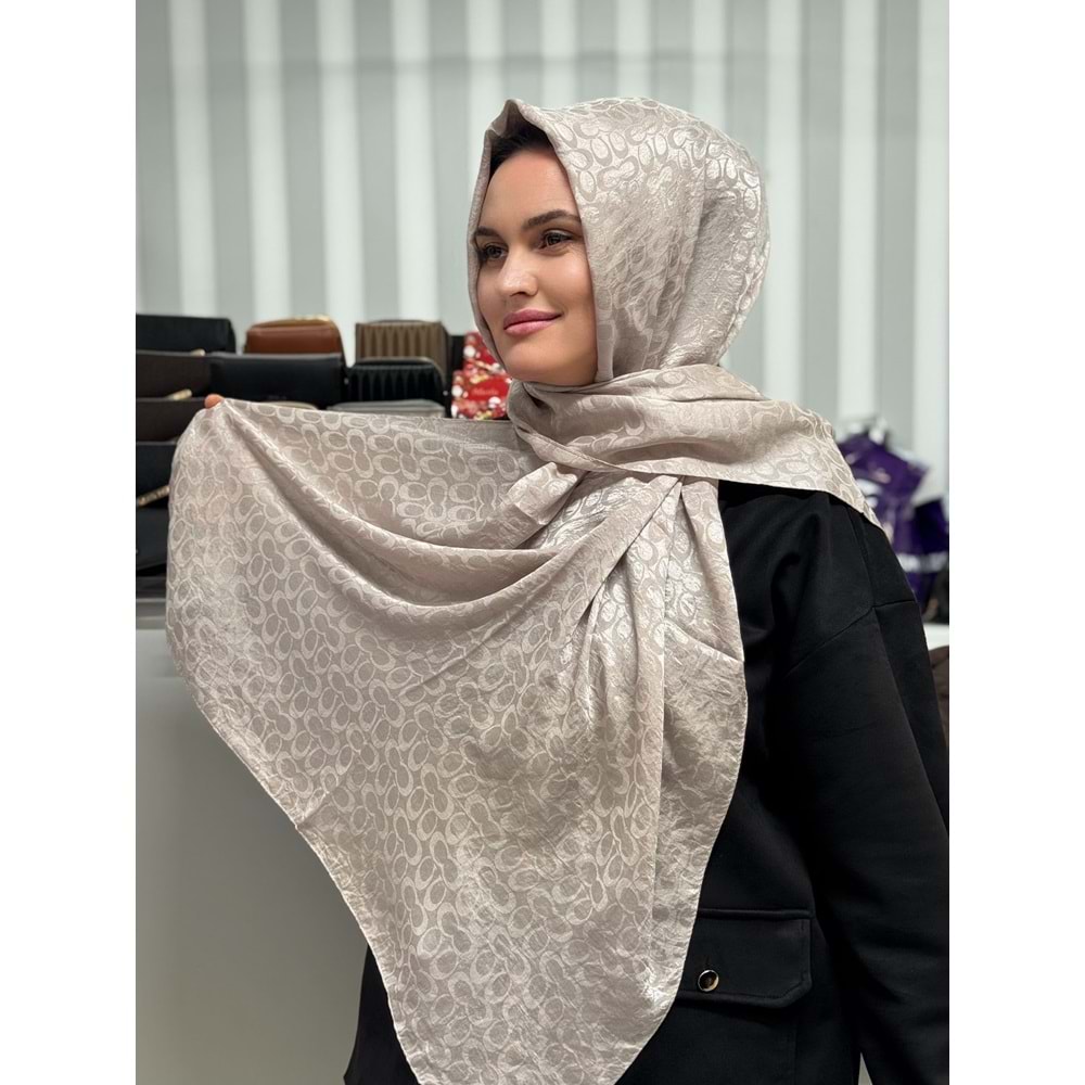 Çift C Desen Şal 1350 - Bej - TEK BEDEN - AZRA07684-60074