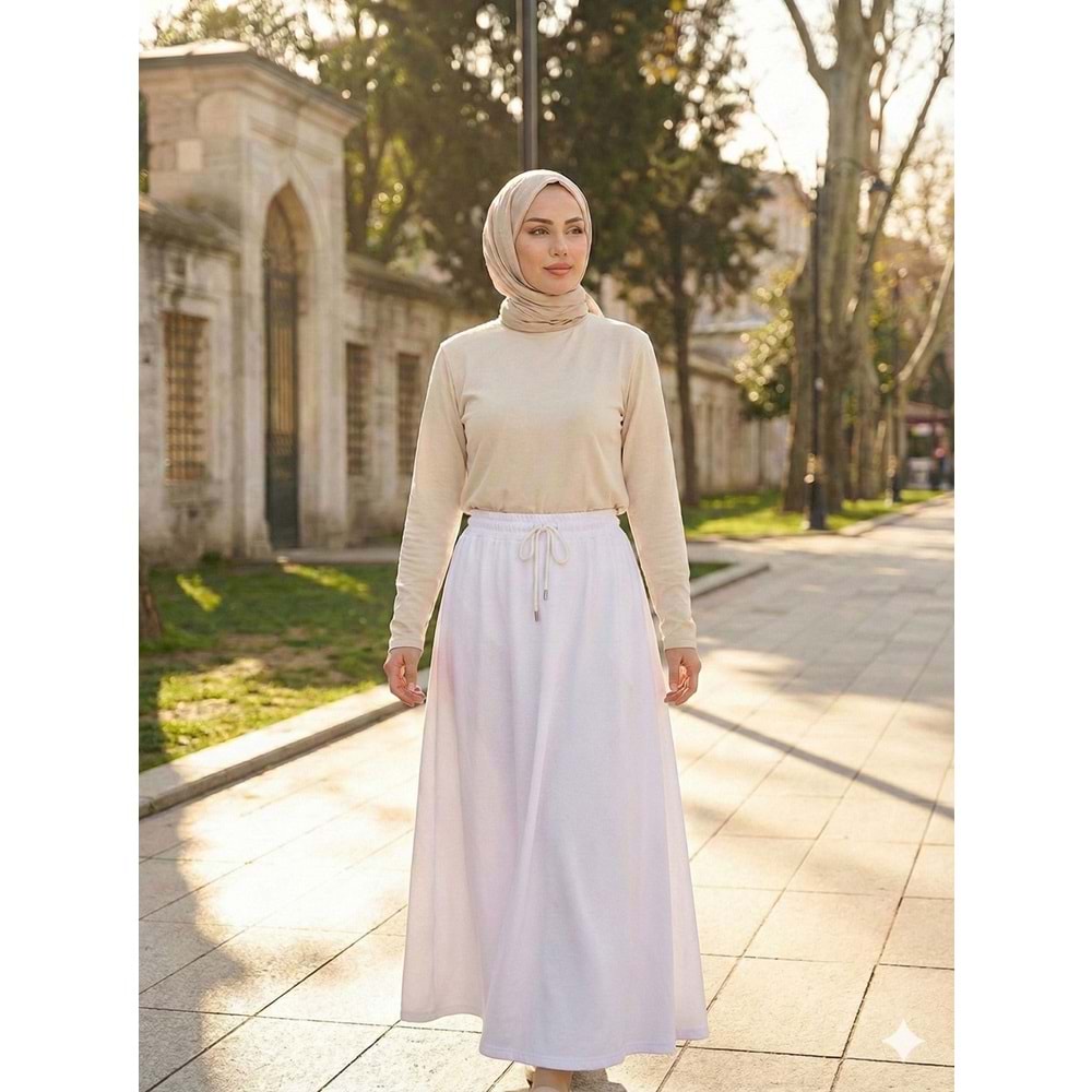 MGZN Tensel Etek 3322 - Beyaz - M-L - AZRA07702-60181