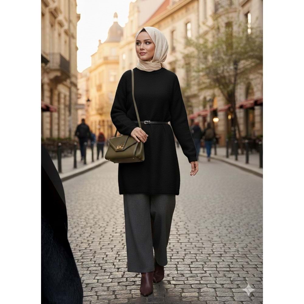 Puane Yumoş Tunik 10776 - Siyah - TEK BEDEN