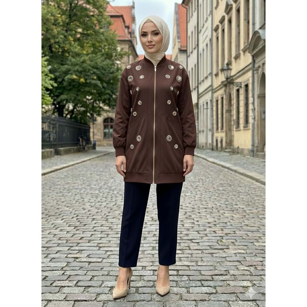 Pullu Boncuklu Kap 1473 - Acı Kahve - S-M