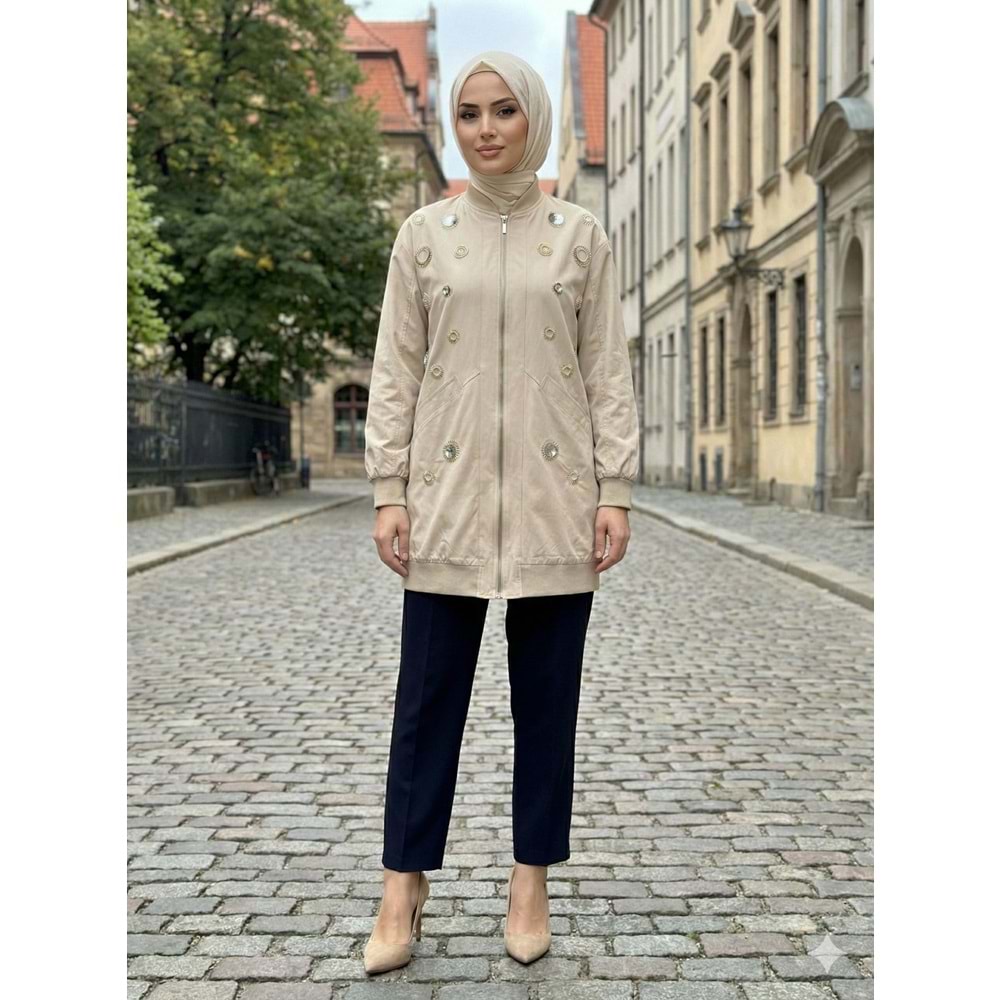 Pullu Boncuklu Kap 1473 - Bej - S-M