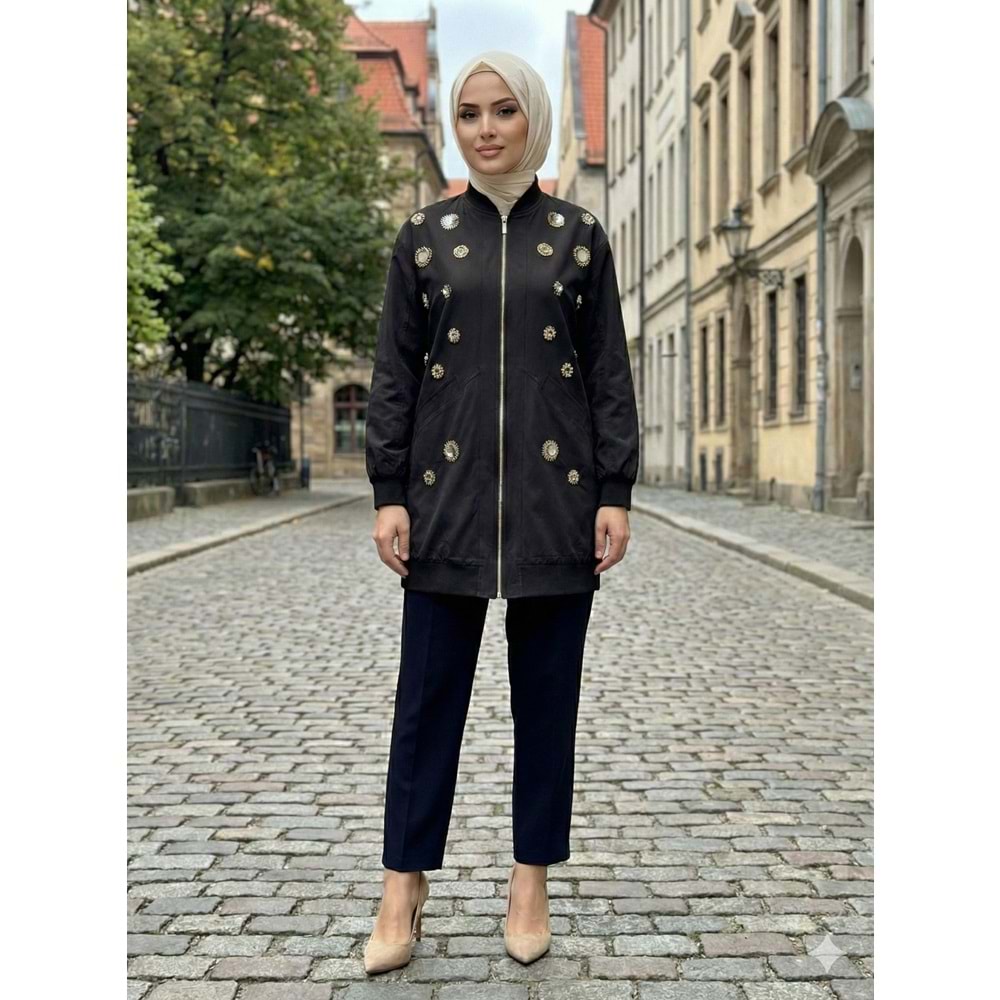 Pullu Boncuklu Kap 1473 - Siyah - M-L