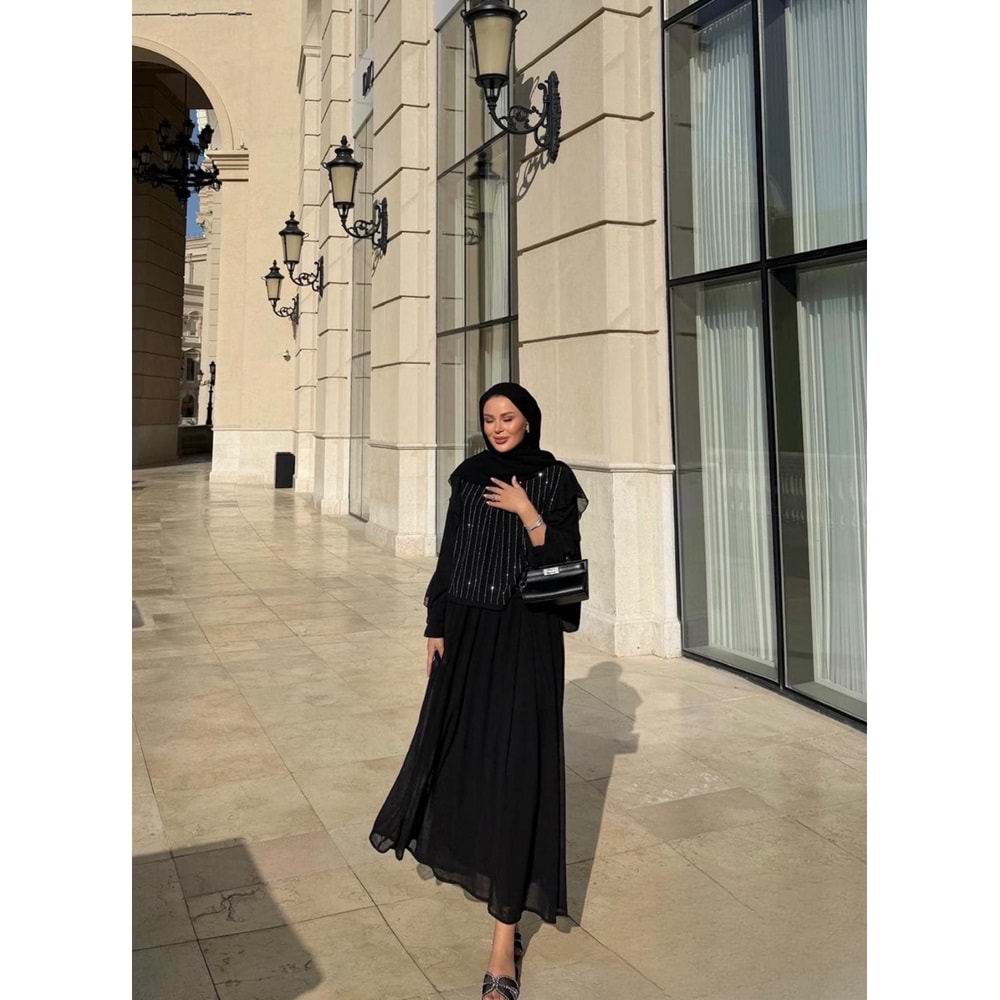 Etekli Pullu Takım 5725 - Siyah - TEK BEDEN