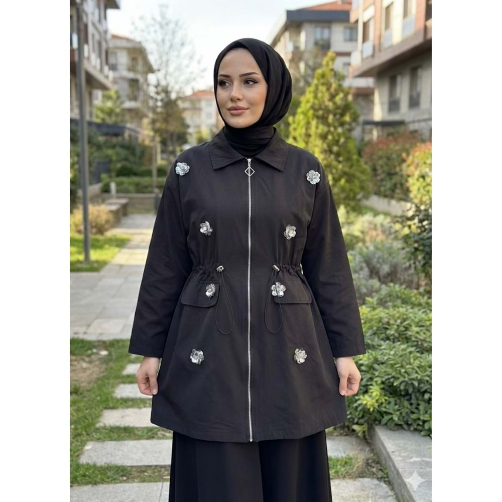 Çiçekli Kap 140237 - Siyah - 40