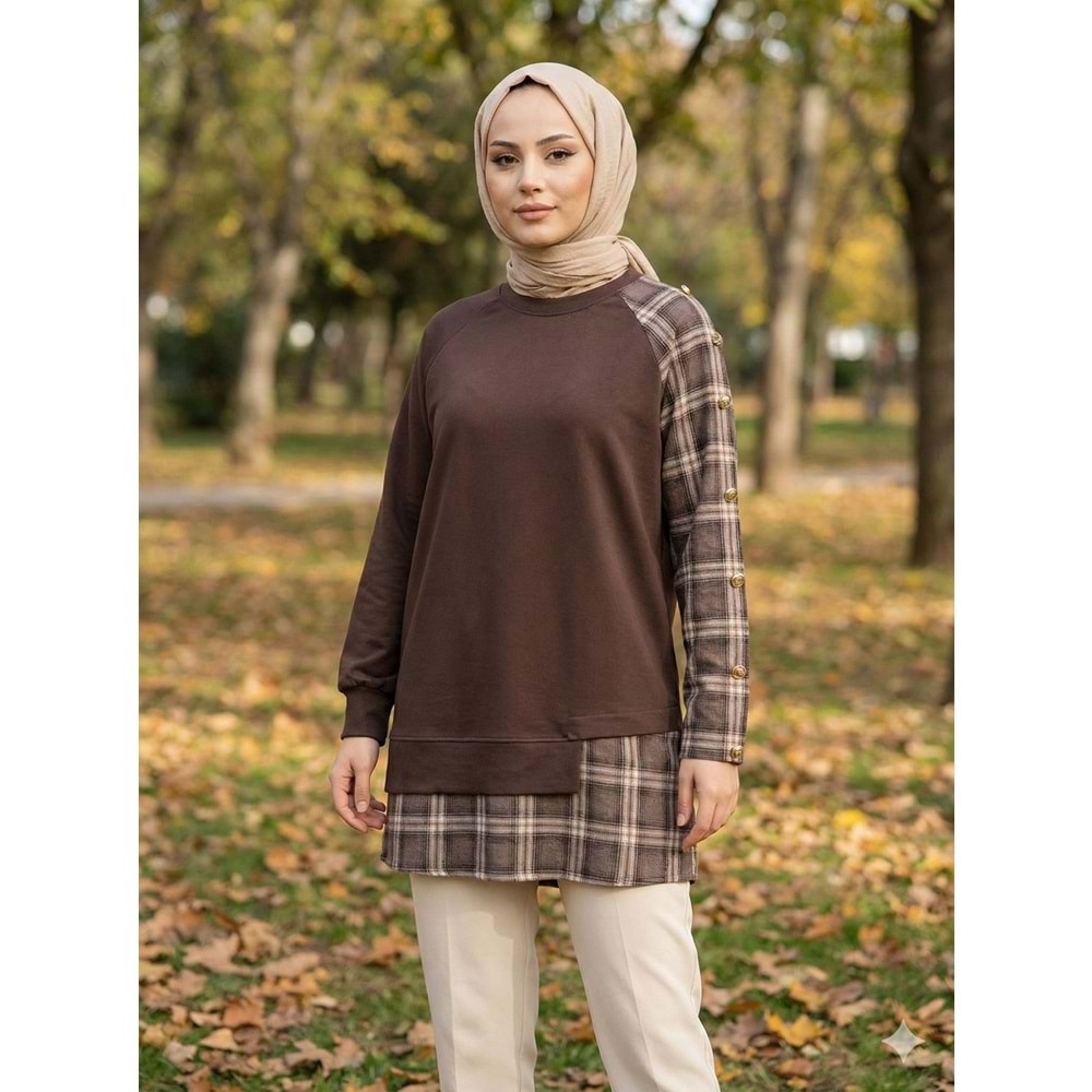 Garnili Oysho Tunik 26838 - Acı Kahve - S-M