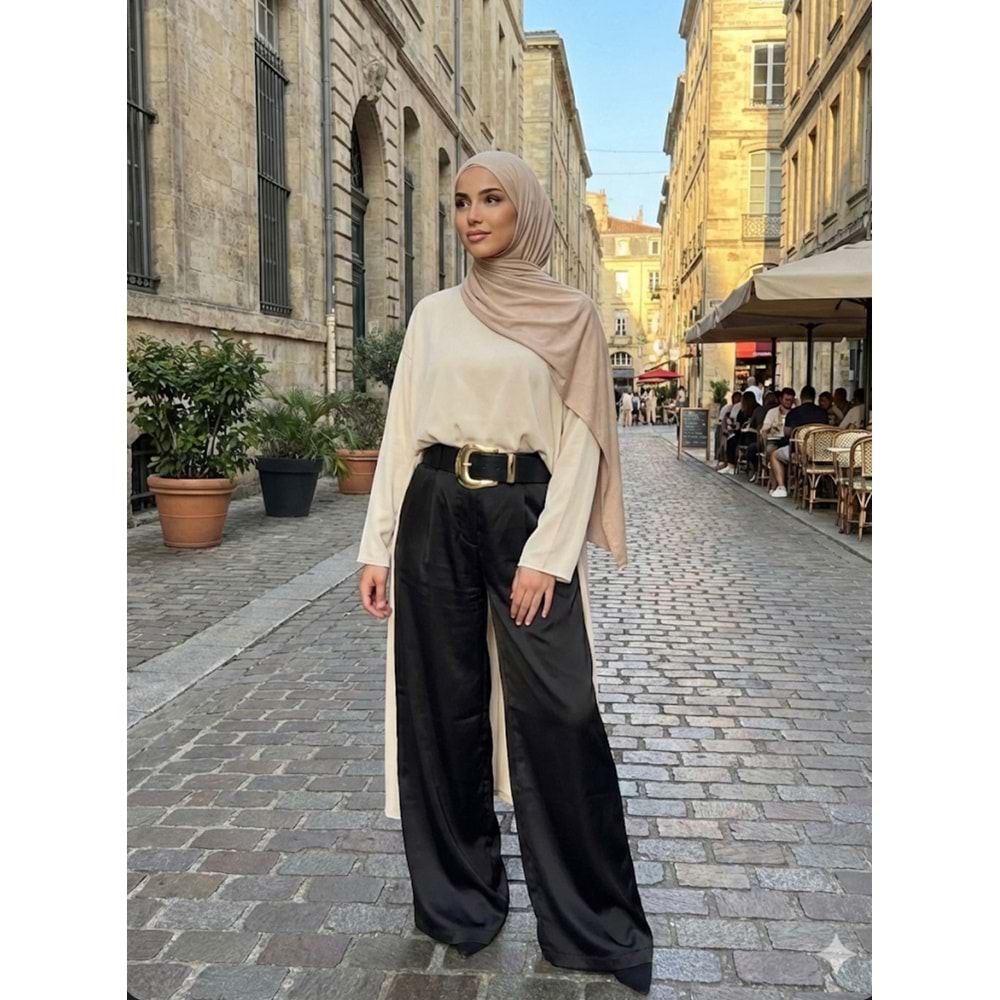 Saten Pantolon 51267 - Siyah - M