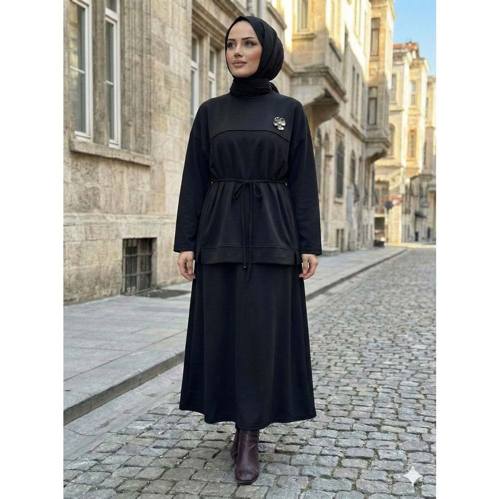 Tensel Etekli Takım 7462 - Siyah - S-M